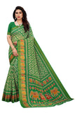 Gosriki Women'S Linen Cotton Floral Printed Saree With Blouse Piece (Lasya Green_Green),Green,,B097ZQQPW4