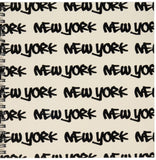 3dRose db_157616_1 New York Text Design Black Words on White NY City Souvenir NYC Cool Urban Graffiti Font Pattern Drawing Book,