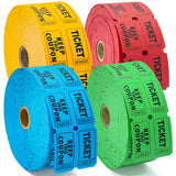 Homrelaxy 4800 Double Raffle Tickets, 1200 Tickets Per Roll, Assorted 50/50 Raffle Tickets Roll for Events, Entry, Carnivals, an
