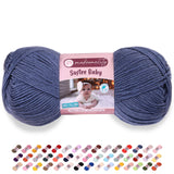 Makromecity Softee Baby Yarn,%100 Premium Anti-Pilling Acrylic, 3.5 Oz, 273 yd (100gr/250 mt), Denim Blue Soft Yarn for Crocheti