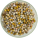 WHNKFB 10mm 50PCS Natural Chrysanthemum Stone Round Beads, Floral Pattern Loose Gemstone Beads for Jewelry Making Craft - 4mm 6m