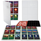 Monster 9 Pocket Trading Card Binder - Holofoil White w White Pages Album, Anti-Theft TCG Protection w Side Loading Padded Pocke