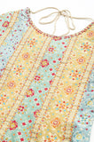 W For Woman Light Green Geometric Printed Cotton Regular Glitter Kurta With Beads Green Xl