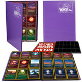 Monster 9 Pocket Trading Card Binder - Matte Purple Album, Anti-Theft & Anti-Drop TCG Protection w Side Loading Padded Pockets, 