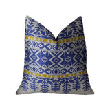 Plutus Brands Plutus Aztec City Handmade Throw Pillow, 20 X 30 Queen, Blue/White
