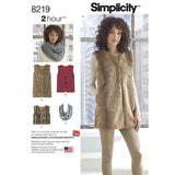 Simplicity 8219 Easy to Sew Womens Lined Coat and Vest Sewing Pattern, Sizes XSXL