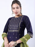 Ketch Polyester Womens Kurta&Duppatapalazzo (Khk3000302_Purple Purple Xl