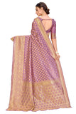 Glory Sarees Womens Jacquard Art Silk Kanchipuram Saree (Kara115Pastelpink_Pastel Pink)