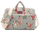 Canvaslove Grey Rose Pattern Waterproof Laptop Shoulder Messenger Bag Case With Rebound Bubble Protection for MacBook Pro 16 inc