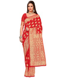 Glory Sarees Womens Banarasi Silk Saree With Blouse Piece (Banarasi_Saree131_Red)