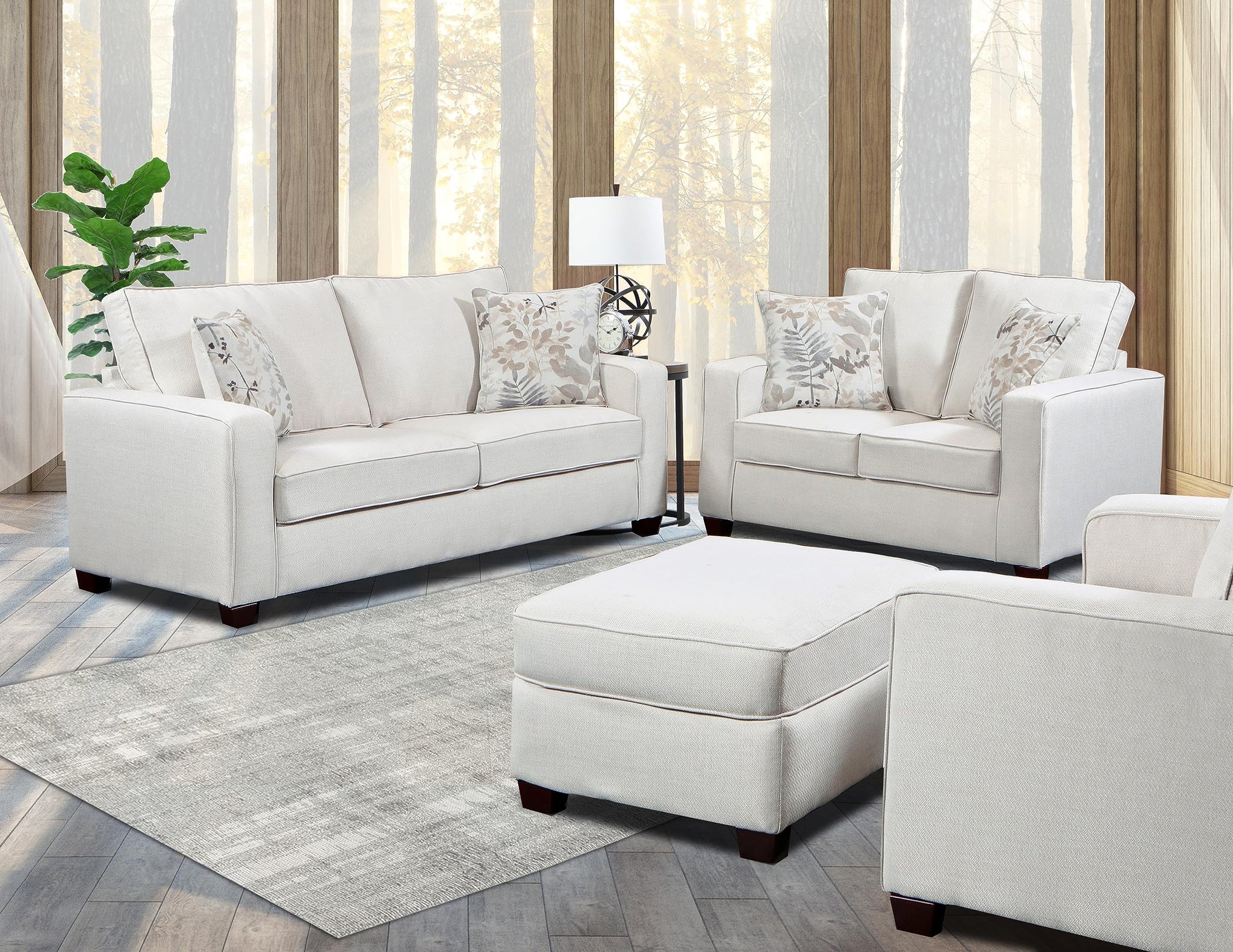 American Furniture Classics Relay Linen Upholstered Chair, Soft Washed Cream Tweed