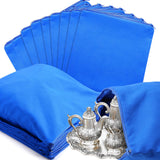 Sanwuta 8 Pcs Zippered Silver Storage Bags Anti Tarnish Silver Pouches Keeper Jewelry Storage Protector Bags(18 x 18 Inch,Navy B