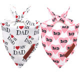 Realeaf Fathers Day Dog Bandanas 2 Pack, Reversible I Love My Dad Pet Scarf for Boy and Girl, Premium Durable Fabric, Bandana for Small Medium Large and Extra Large Dogs (Large)