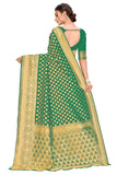 Glory Sarees Womens Kanchipuram Style Art Silk Saree With Blouse Piece (Kara115_Darkgreen)