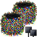 2 Pack 480 LED Solar Chrismas Lights Outdoor, 170 FT Super Long Solar String Lights for Outside with 8 Modes & Memory Function, 