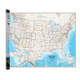 Waypoint Geographic Hemispheres Contemporary Wall Map of the USA with Blue Ocean - Large Size Wall Art (38 x 48) - Current Up to