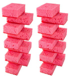 Okleen Pink Multi Use Scrub Sponges. Made in Europe. 18 Pack, 4.3x2.8x1.4 inches. Odorless Heavy Duty & Non Scratch Fiber. Durab
