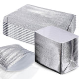 Medanera 10 Pcs Insulated Box Liners Aluminum Foil Thickened 13.39 x 10.24 x 9.45 Inch Thermal Bags for Lunch Takeaway Flowers S