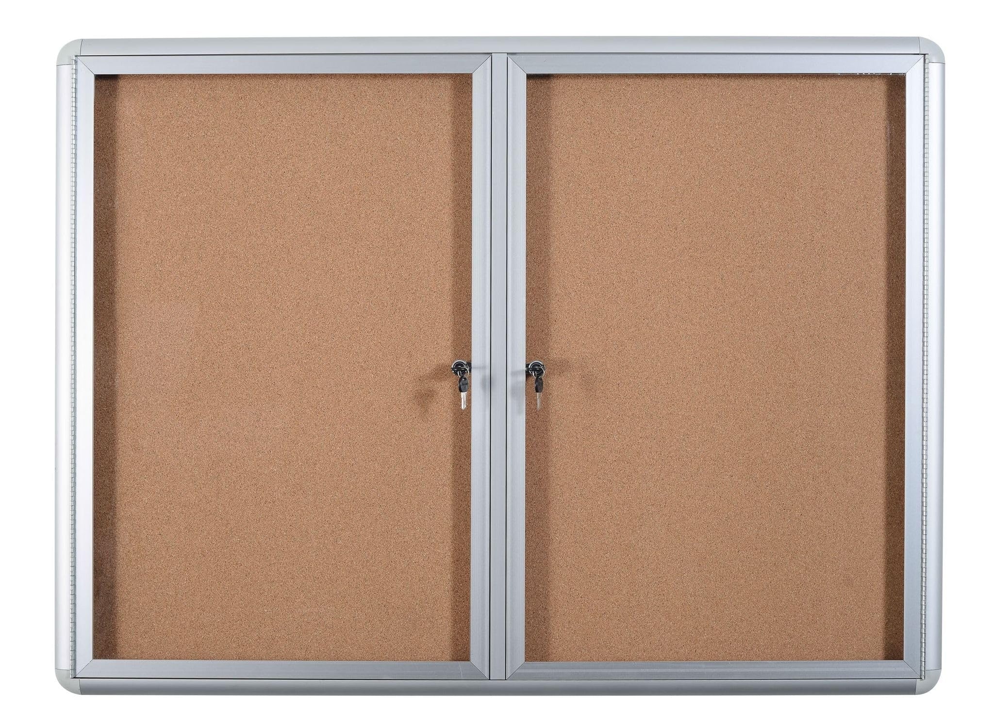 Cork Bulletin Enclosed Cabinet Two Swing Doors