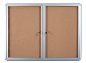 Cork Bulletin Enclosed Cabinet Two Swing Doors
