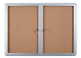 Cork Bulletin Enclosed Cabinet Two Swing Doors