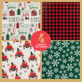 Christmas Wrapping Paper Sheets - 20 Precut (30x20) Sheets - 4 Unique Holiday Gift Wrap Patterns