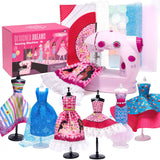 Caydo Kids Sewing Machine for Girls Christmas Gifts, Electric Mini Sewing Machine with 48PCS Fashion Designer Kits Include Mann