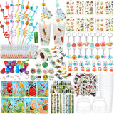 Poen 172 Pcs Insects Party Favors Bugs Birthday Party Favors Include Cup Straw Stamp Clap Bracelet Keychain Ring Puzzle Sticker 