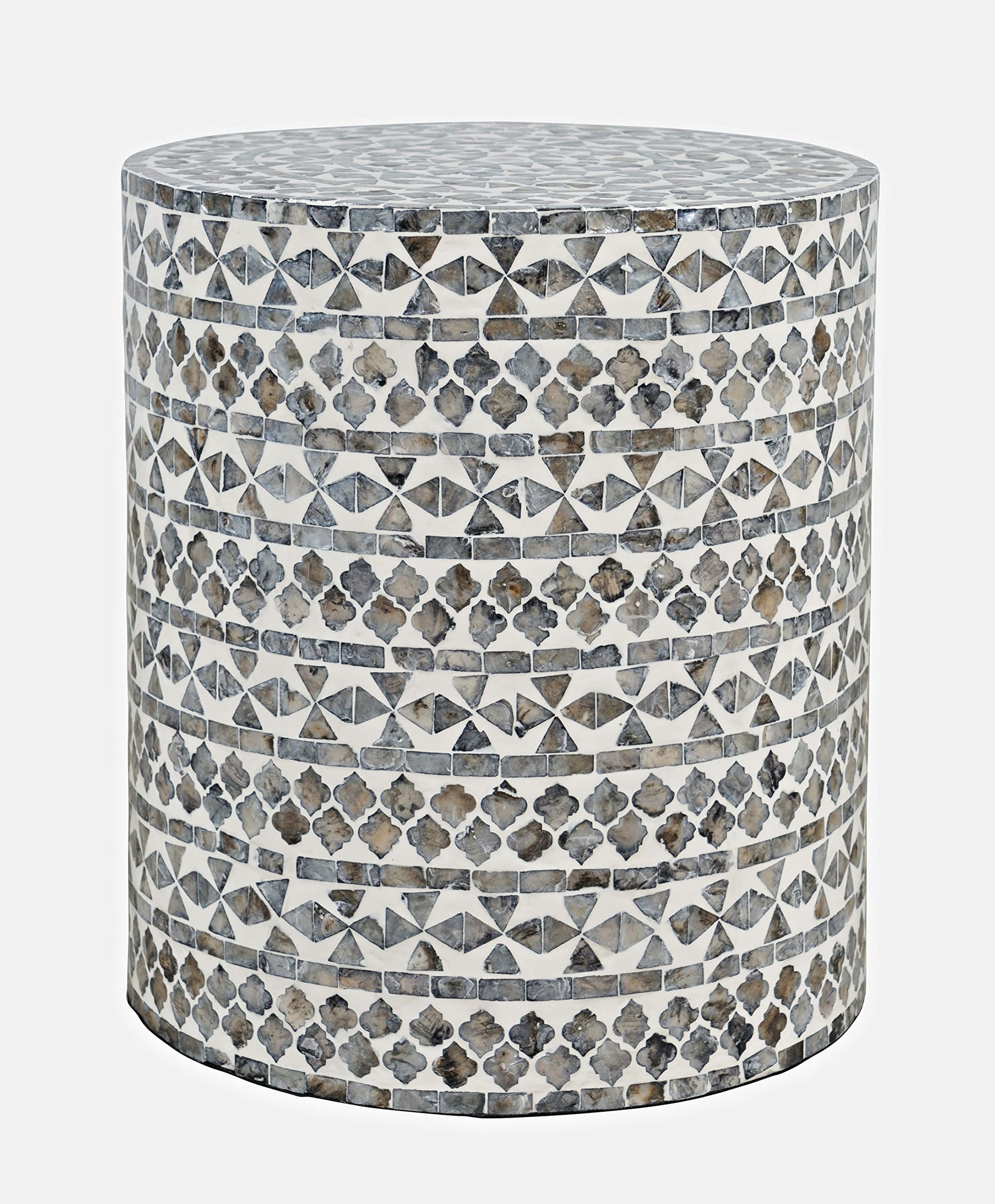 Global Archive Handcrafted Capiz Shell Terrazzo Modern Accent End Table
