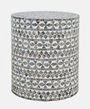 Global Archive Handcrafted Capiz Shell Terrazzo Modern Accent End Table