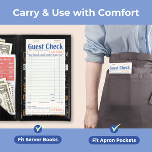 FMP Brands Guest Check Books for Servers, Server Note Pads Paper, Total 1000 Sheets (20 Pads), Light Green with Guest Receipt, G