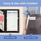 FMP Brands Guest Check Books for Servers, Server Note Pads Paper, Total 1000 Sheets (20 Pads), Light Green with Guest Receipt, G