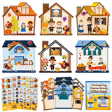 CY2SIDE Thanksgiving Pilgrimage Scene Sticker - 12 Set Pilgrims Theme Sticker Art Craft for Kids Classroom Activities, Make a Na