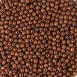 Dahi 1000pcs 6mm Dark Brown Wooden Beads Undyed Natural Stripe Round Wood Bead Bulk Wooden Loose Craft Beads for Bracelets and J