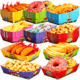 60 Pcs Hero Theme Party Decorations Hero Party Paper Food Trays Food Boat Treat Snack Boats Disposable Serving Containers for Bi