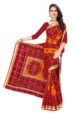 Tamaira Fashion Womens Pure Cotton Bandhani Saree Without Blouse Piece(2441_Red)