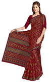 Tamaira Fashion Womens Plain Weave Pure Cotton Saree Without Blouse Piece(11027_Maroon)