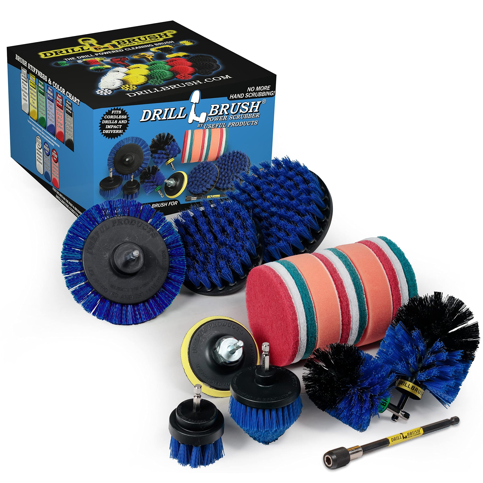Drill Brush Power Scrubber By Useful Products - Boat Accessories - Pool Accessories - Detailing Brush Set - Cleaning Kits - Fish