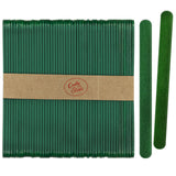 CraftySticks- 50 Pack 4.5 Inch Green Painted Popsicle Sticks, Wood Craft Sticks for Crafts, Learning and STEM Basics