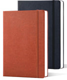 bibiage Lined Journal Notebook 2Pack, Leather Hardcover Writing Journal for Men & Women, 160 Pages Each, 100 GSM Thick Paper, N