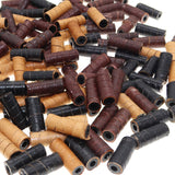 FunWeevz 150 PCs Leather Tube Beads for Jewelry Making for Adults, Black Brown Natural Colors, Bead DIY Kit for African Native 