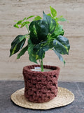 Nuevosghar Solid Handmade Cotton Crochet Plant Pot Cover | Hand Crafted Woven Washable Cover For Plant Pot | Home Decorative Bag