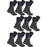 Pinkit MenS Diamond Cut Organic Cotton Crew Length Socks (Grey, Pack Of 9 Pairs)