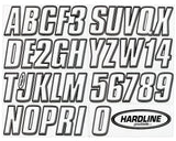 Hardline Products Series 800 Factory Matched 3-Inch Boat & PWC Registration Number Kit, White/Black