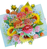 PQ Bees Get Well Pop Up Cards for Women, 3D Encouragement Get Better Soon Card, Colorful Thinking of you 3D for Speedy Surgery R
