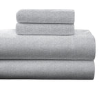 Pointehaven Flannel Deep Pocket Set with Oversized Flat Sheet, Queen, Heather Grey