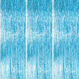 PartyWoo Light Blue Streamers Backdrop 3pcs Baby Blue Foil Fringe Streamer Curtain 8.2FT Tinsel Backdrop for Birthday Gender Rev