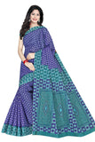 TAMAIRA FASHION Womens Plain Weave Pure Cotton Saree Without Blouse Piece (AB15_Purple and Seagreen)