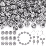 200 Pcs Black White Rhinestone Beads for Jewelry Making, Sparkle Crystal Clay Christmas for Bracelet Baseball Necklace Earring C