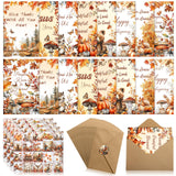 Motiskyy 80 Sets Fall Thanksgiving Cards with Envelopes and 4 Sheets Stickers Religious Christmas Christian Scriptures Autumn Ho
